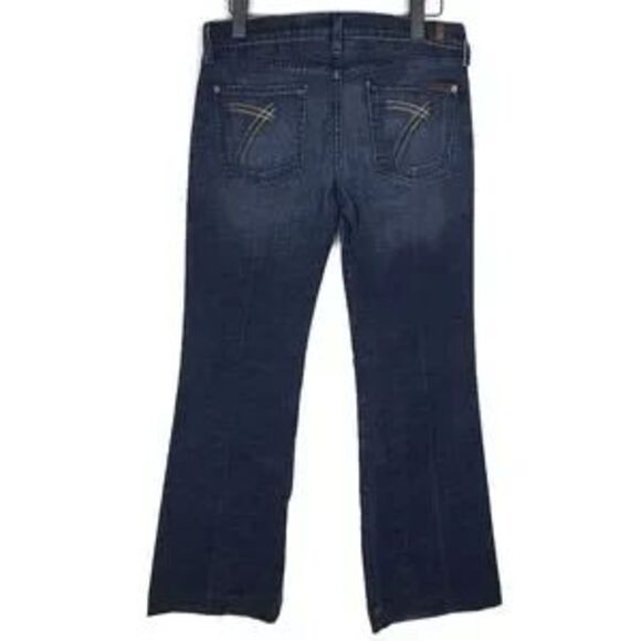 7 For All Mankind DOJO 7 Embroidered Med Wash Mid Rise Wide Leg Jeans Size: 29 - Picture 4 of 6